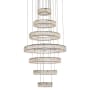 Elegant Lighting Monroe 7 Light 34" Wide LED Crystal Ring Chandelier with Clear Royal Cut Crystals Black