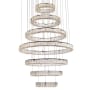 Elegant Lighting Monroe 40" Wide LED Crystal Ring Chandelier with Clear Crystal Accents Black