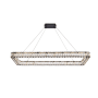 Elegant Lighting Monroe 50" Wide LED Crystal Linear Chandelier with Clear Crystal Accents Black