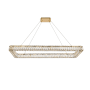 Elegant Lighting Monroe 50" Wide LED Crystal Linear Chandelier with Clear Crystal Accents Gold