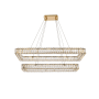 Elegant Lighting Monroe 42" Wide LED Crystal Linear Chandelier with Clear Crystal Accents Gold