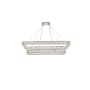 Elegant Lighting Monroe 50" Wide LED Crystal Linear Chandelier with Clear Crystal Accents Chrome