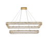 Elegant Lighting Monroe 50" Wide LED Crystal Linear Chandelier with Clear Crystal Accents Gold
