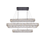 Elegant Lighting Monroe 50" Wide LED Crystal Linear Chandelier with Clear Crystal Accents Black