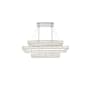 Elegant Lighting Monroe 50" Wide LED Crystal Linear Chandelier with Clear Crystal Accents Chrome