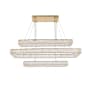 Elegant Lighting Monroe 50" Wide LED Crystal Linear Chandelier with Clear Crystal Accents Gold