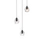Elegant Lighting Eren 3 Light 12" Wide Crystal Multi Light Pendant Black