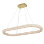 Elegant Lighting Bowen 42" Wide LED Crystal Ring Chandelier - 490 Lumens Satin Gold