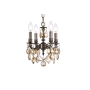 Elegant Lighting Lillie 4 Light 10" Wide Crystal Chandelier with Golden Teak Royal Cut Crystals Pewter