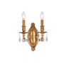 Elegant Lighting Rosalia 2 Light 11" Tall Wall Sconce with Clear Royal Cut Crystals French Gold