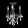 Elegant Lighting Rosalia 3 Light 13" Wide Semi-Flush Ceiling Fixture with Clear Royal Cut Crystals Dark Bronze