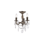 Elegant Lighting Rosalia 3 Light 13" Wide Semi-Flush Ceiling Fixture with Clear Royal Cut Crystals Pewter