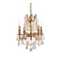 Elegant Lighting Rosalia 4 Light 17" Wide Crystal Chandelier with Golden Teak Royal Cut Crystals French Gold