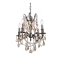 Elegant Lighting Rosalia 4 Light 17" Wide Crystal Chandelier with Golden Teak Royal Cut Crystals Pewter
