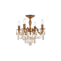 Elegant Lighting Rosalia 4 Light 17" Wide Semi-Flush Ceiling Fixture with Golden Teak Royal Cut Crystals French Gold
