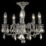 Elegant Lighting Rosalia 5 Light 18" Wide Semi-Flush Ceiling Fixture with Golden Teak Royal Cut Crystals Pewter