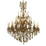 Elegant Lighting Rosalia 45 Light 54" Wide Crystal Chandelier with Golden Teak Royal Cut Crystals French Gold