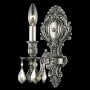 Elegant Lighting Monarch 12" Tall Wall Sconce with Golden Teak Royal Cut Crystals Pewter