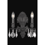 Elegant Lighting Monarch 2 Light 12" Tall Wall Sconce with Clear Royal Cut Crystals Dark Bronze