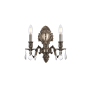 Elegant Lighting Monarch 2 Light 12" Tall Wall Sconce with Clear Royal Cut Crystals Pewter