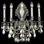 Elegant Lighting Monarch 5 Light 24" Tall Wall Sconce with Golden Teak Royal Cut Crystals Pewter
