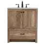 Elegant Lighting Soma 30" Free Standing Single Basin Vanity Set with Cabinet and Engineered Stone Vanity Top Natural Oak