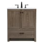 Elegant Lighting Soma 30" Free Standing Single Basin Vanity Set with Cabinet and Engineered Stone Vanity Top Weathered Oak