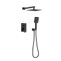Elegant Lighting Petar Shower Only Trim Package with 2.3 GPM Multi Function Shower Head Matte Black