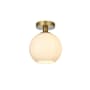 Elegant Lighting Baxter 8" Wide Semi-flush Globe Ceiling Fixture Satin Gold