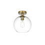 Elegant Lighting Baxter 10" Wide Semi-flush Globe Ceiling Fixture Satin Gold
