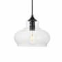 Elegant Lighting Destry 9" Wide Mini Pendant Black / Clear