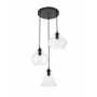 Elegant Lighting Destry 3 Light 19" Wide Multi Light Pendant Black / Clear