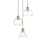 Elegant Lighting Destry 3 Light 19" Wide Multi Light Pendant Satin Gold