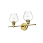 Elegant Lighting Gene 2 Light 19" Wide Vanity Light Satin Gold