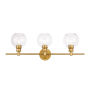 Elegant Lighting Collier 3 Light 28" Wide Vanity Light Brass