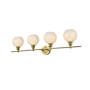 Elegant Lighting Collier 4 Light 38" Wide Vanity Light Satin Gold