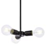 Elegant Lighting Reyes 3 Light 8" Wide Mini Pendant Black