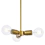Elegant Lighting Reyes 3 Light 8" Wide Mini Pendant Brass