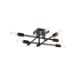 Elegant Lighting Script 8 Light 19" Wide Semi-Flush Ceiling Fixture Black