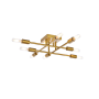 Elegant Lighting Script 8 Light 19" Wide Semi-Flush Ceiling Fixture Brass