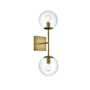 Elegant Lighting Neri 2 Light 6" Wide Vanity Light Satin Gold