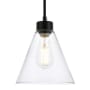 Elegant Lighting Mera 8" Wide Mini Pendant with Clear Glass Shade Black