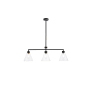 Elegant Lighting Mera 3 Light 38" Wide Linear Chandelier with Clear Glass Shades Black