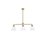 Elegant Lighting Mera 3 Light 38" Wide Linear Chandelier with Clear Glass Shades Brass