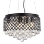 Elegant Lighting Tully 6 Light 16" Wide Crystal Pendant with Clear Crystal Accents Black