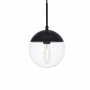 Elegant Lighting Eclipse 8" Wide Mini Pendant Black