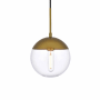 Elegant Lighting Eclipse 8" Wide Mini Pendant Brass