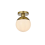Elegant Lighting Eclipse 8" Wide Semi-flush Globe Ceiling Fixture Satin Gold