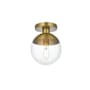 Elegant Lighting Eclipse 8" Wide Semi-flush Globe Ceiling Fixture Satin Gold