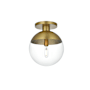Elegant Lighting Eclipse 12" Wide Semi-Flush Globe Ceiling Fixture Satin Gold